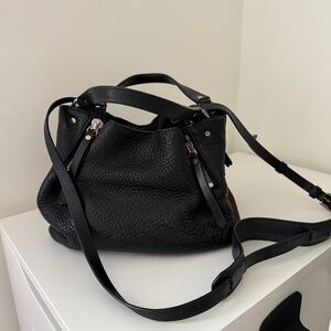 Burberry black pebbled leather purse